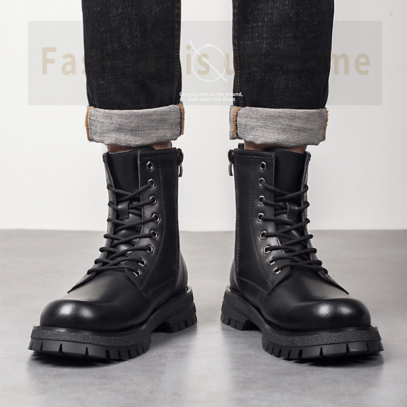 High-top Boots Black Overalls Boots Boys