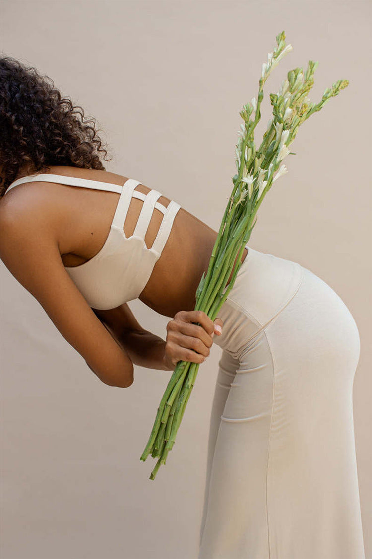 Yoga Suit Backless Spaghetti Straps Backless Bra