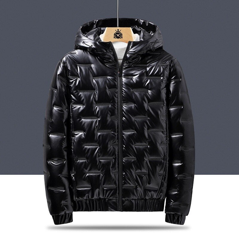 Winter Men's Cotton-Padded Jacket Fashion Casual Bright Face Down Padded Jacket