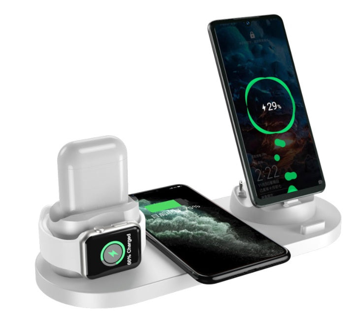 6 In 1 Wireless Fast Charging Station For IPhone, IWatch, and Airpods