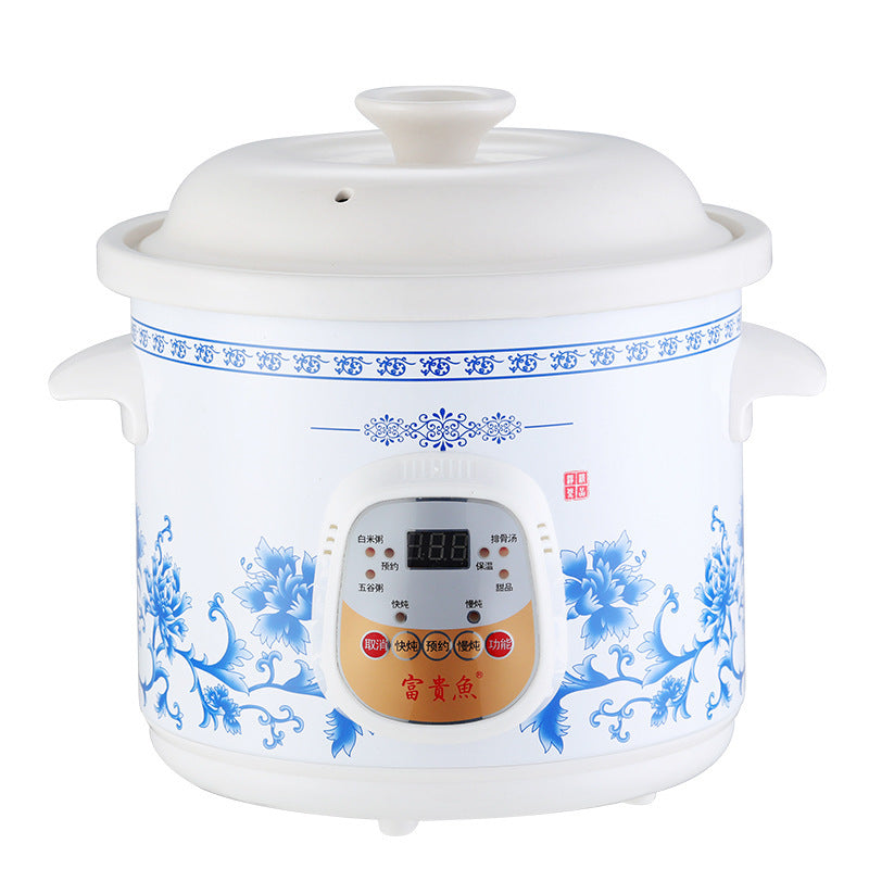 Home White Porcelain Automatic Electric Stew Pot