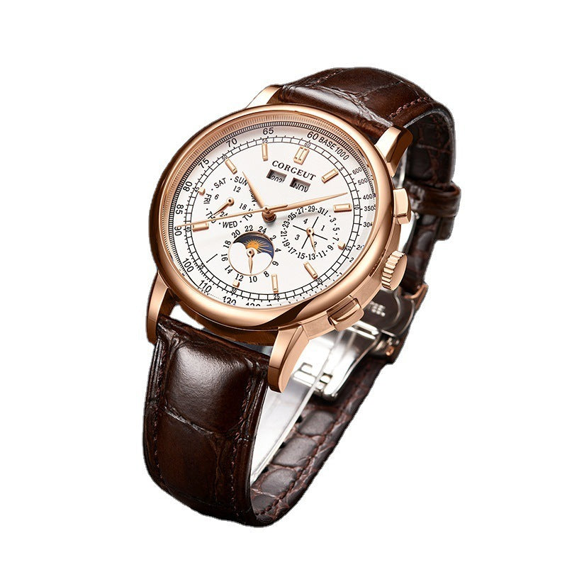 Explosive Waterproof Moon Phase Calendar Automatic Mechanical Men's Business Casual Watch