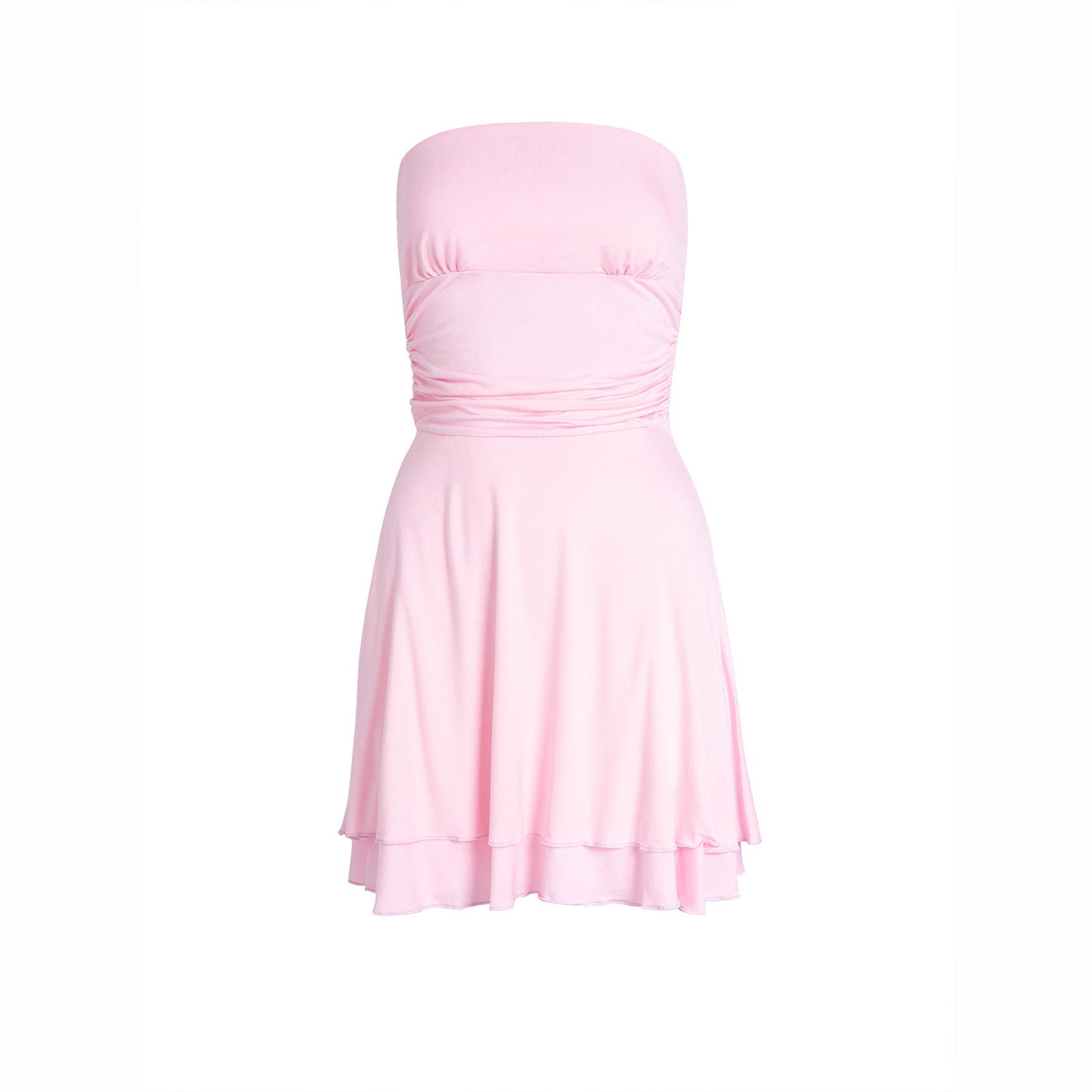 Women's Summer Tube-Top Short Pleated Dress