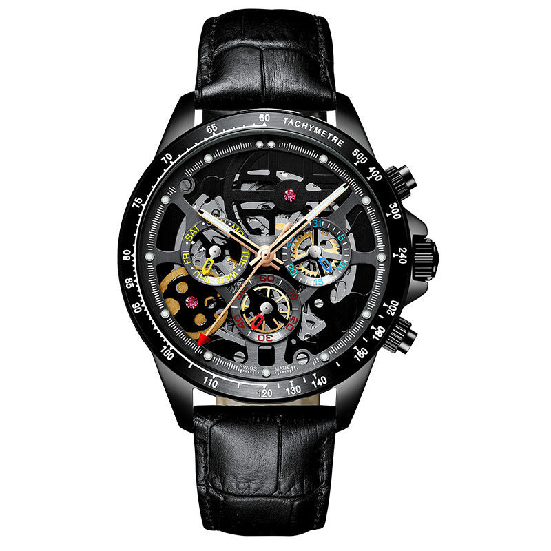 Double-sided Hollow Stainless Steel Automatic Mechanical Watch