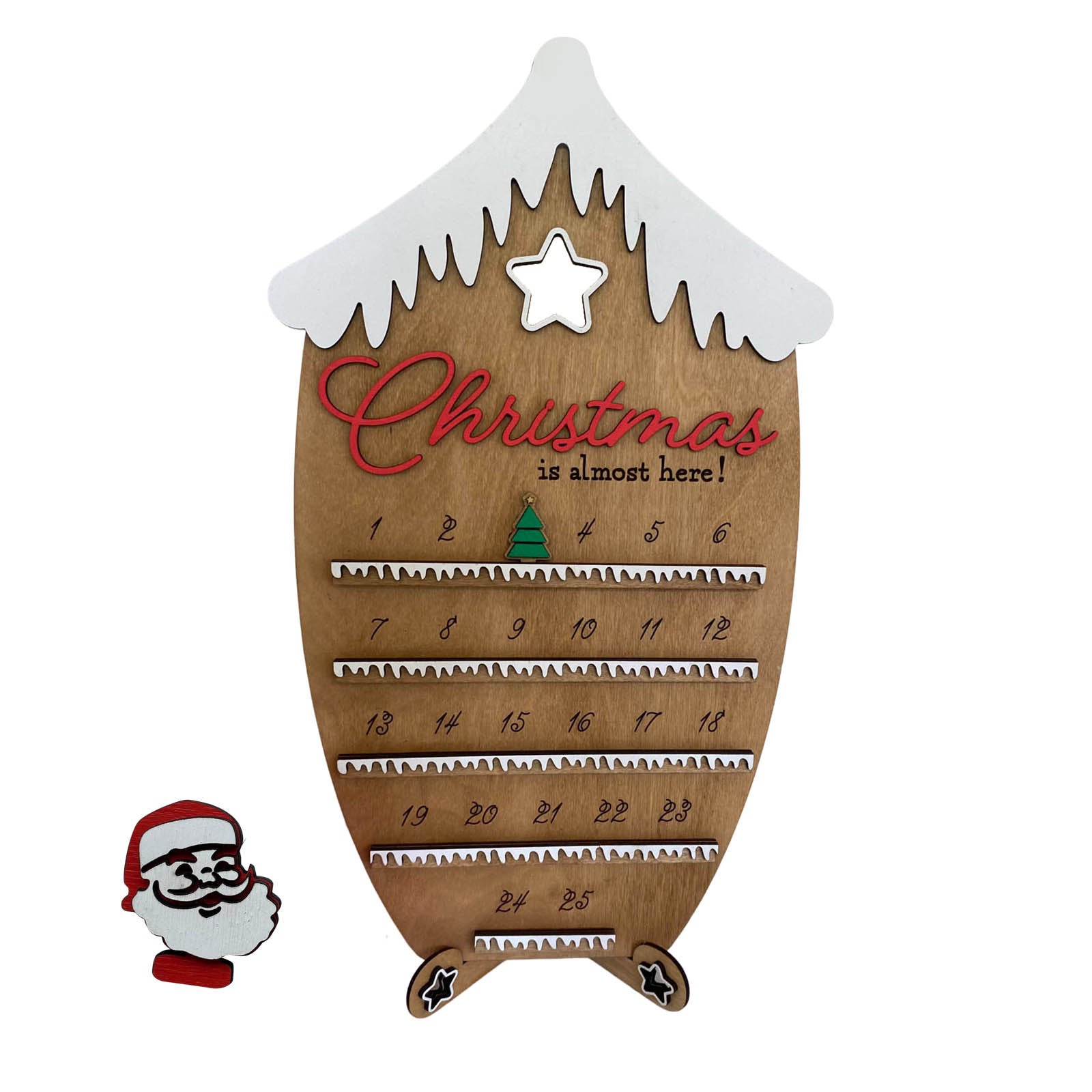 Christmas Countdown Decoration Wooden Ornament