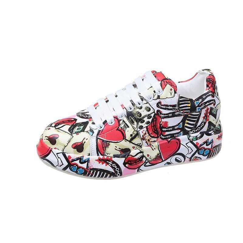 Women's Fashion Platform Casual Shoes Painted Sneakers