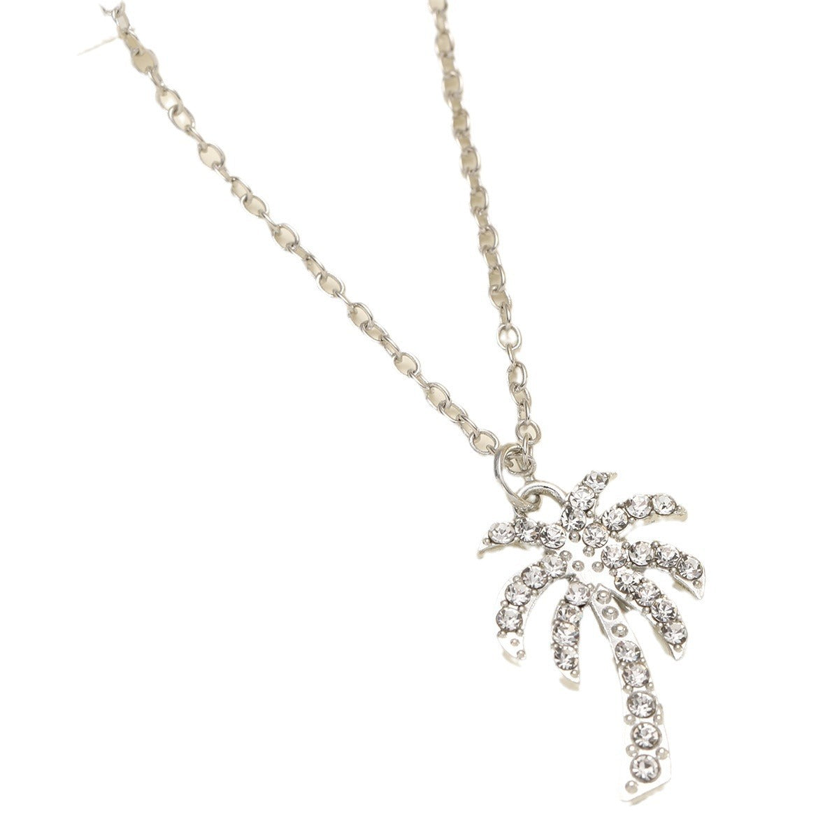 Trend Diamond Coconut Tree Pendant Necklace