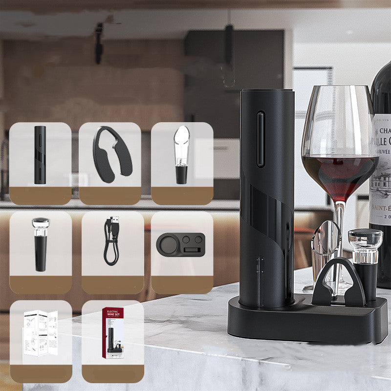 Rechargeable Electronic Bottle Opener with Tulip Wine Aerator and Pourer