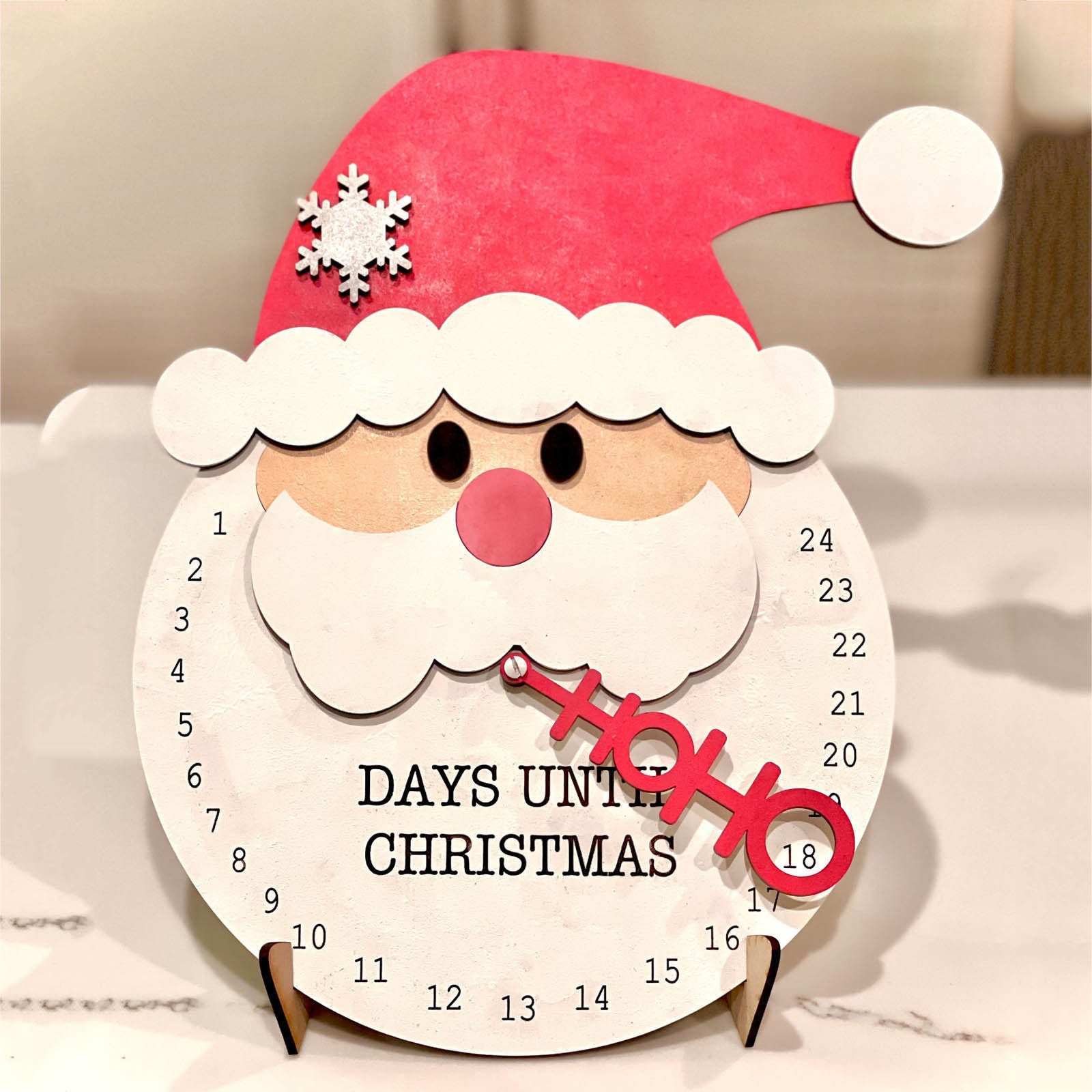 Christmas Countdown Decoration Wooden Ornament