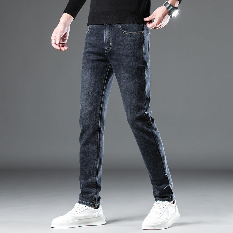 Men's Elastic Four Seasons Loose Jeans