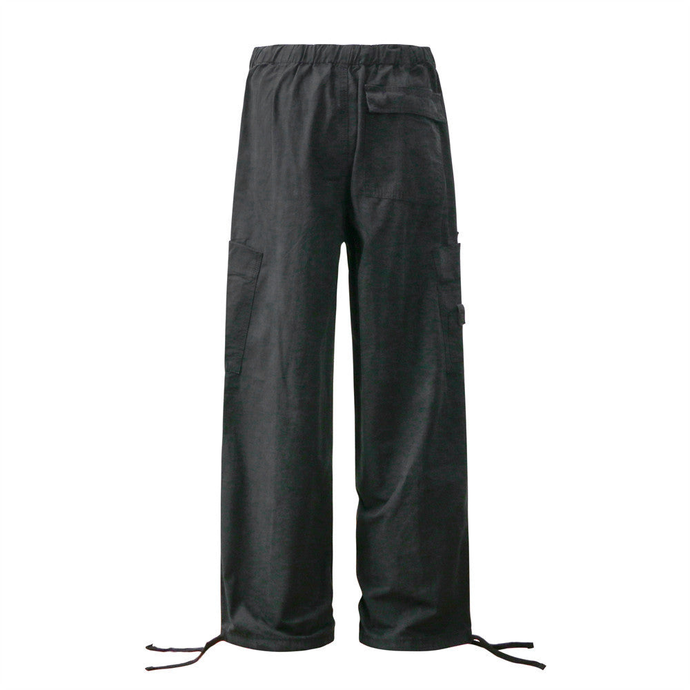 Men's Solid Color Loose Casual Straight-leg Wide-leg Pants