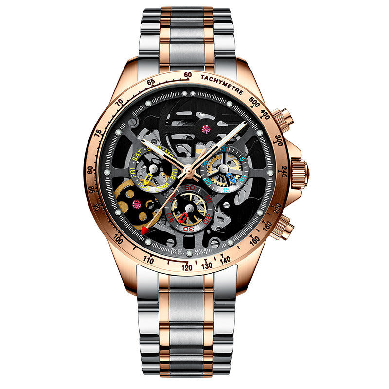 Double-sided Hollow Stainless Steel Automatic Mechanical Watch