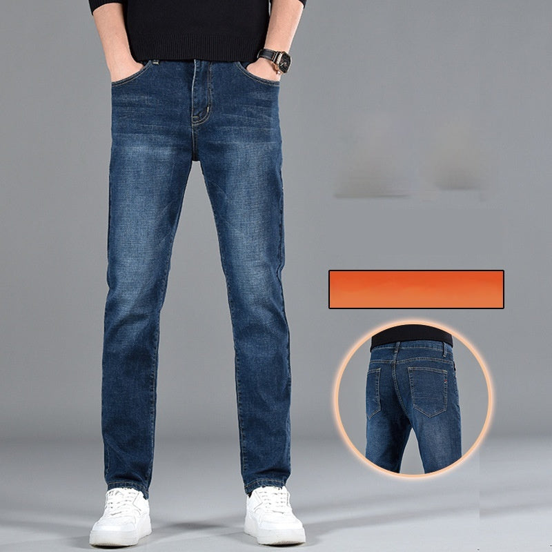 New Slim Fit Youth Casual Straight-leg Cotton Jeans Men