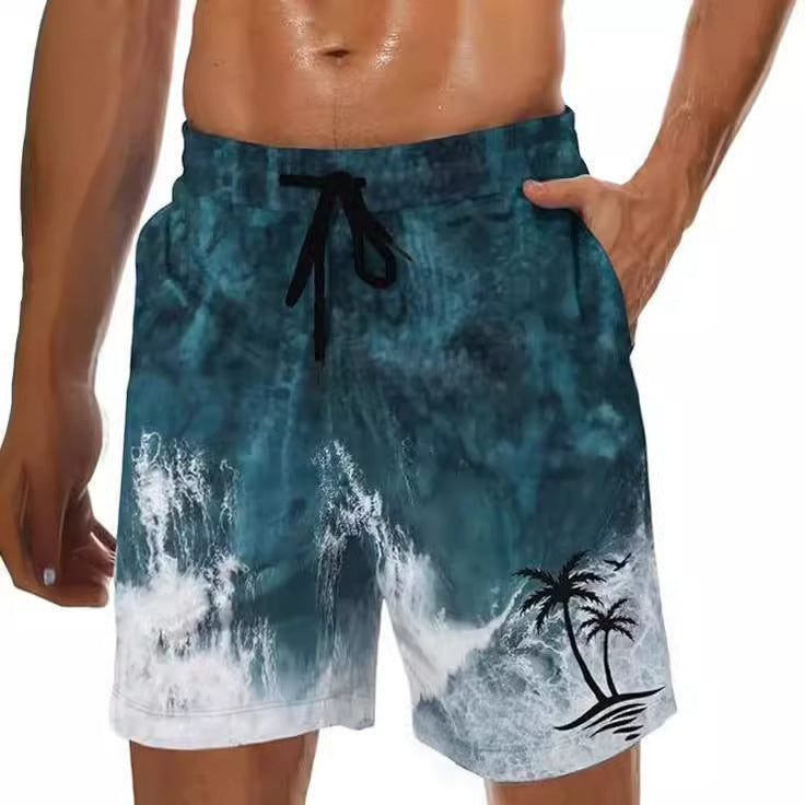 Hawaiian Series 3D Printed Summer Loose Beach Pants