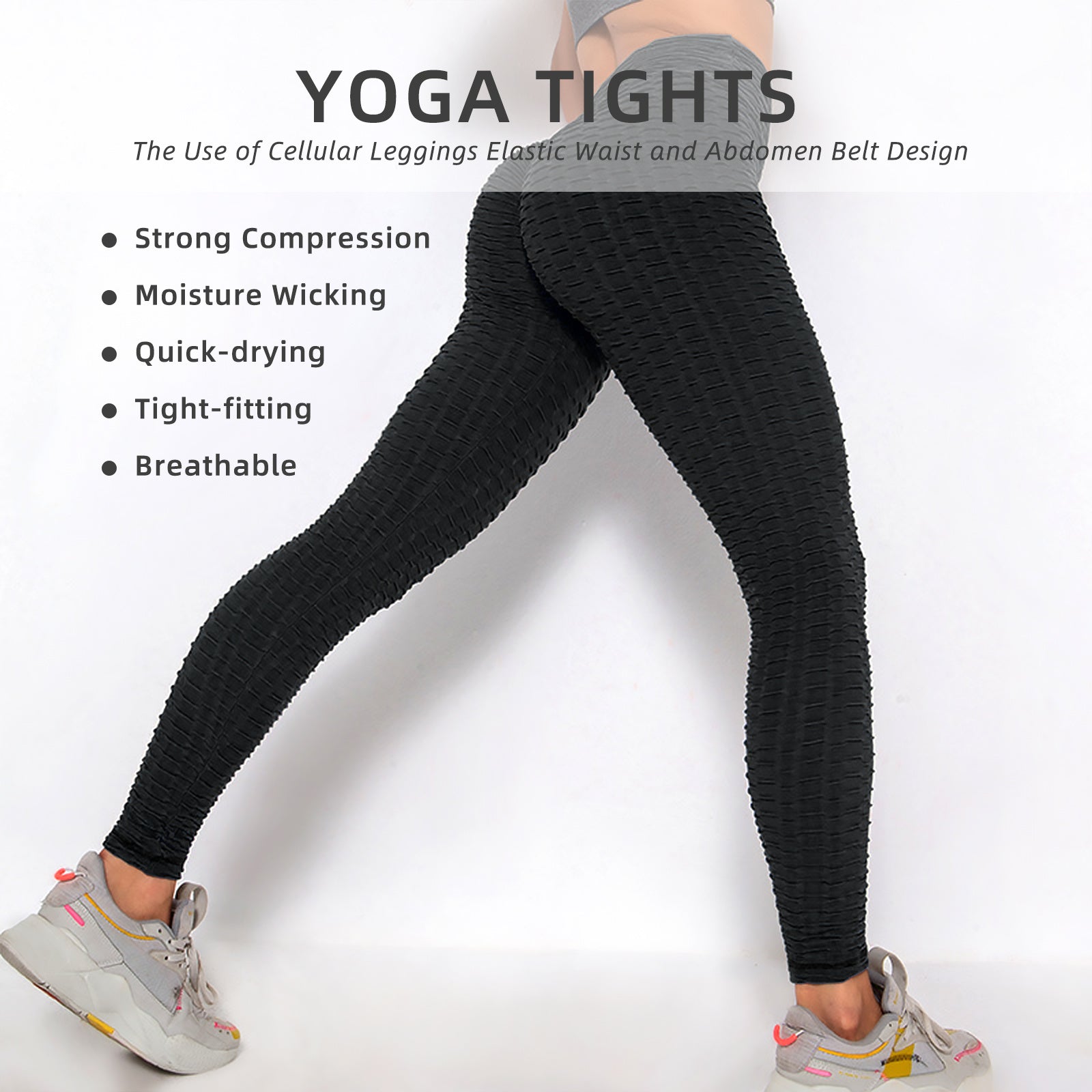 Women Yoga Bubble Textured, Butt Lifting Leggings