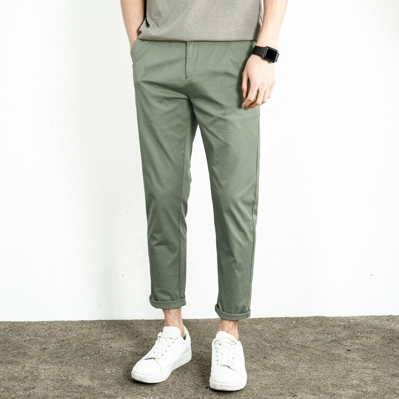 Ice Silk Casual Pants Men's Summer Loose Straight Thin