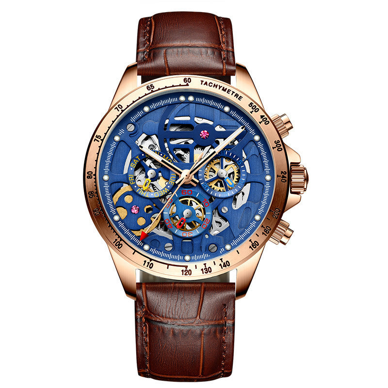 Double-sided Hollow Stainless Steel Automatic Mechanical Watch