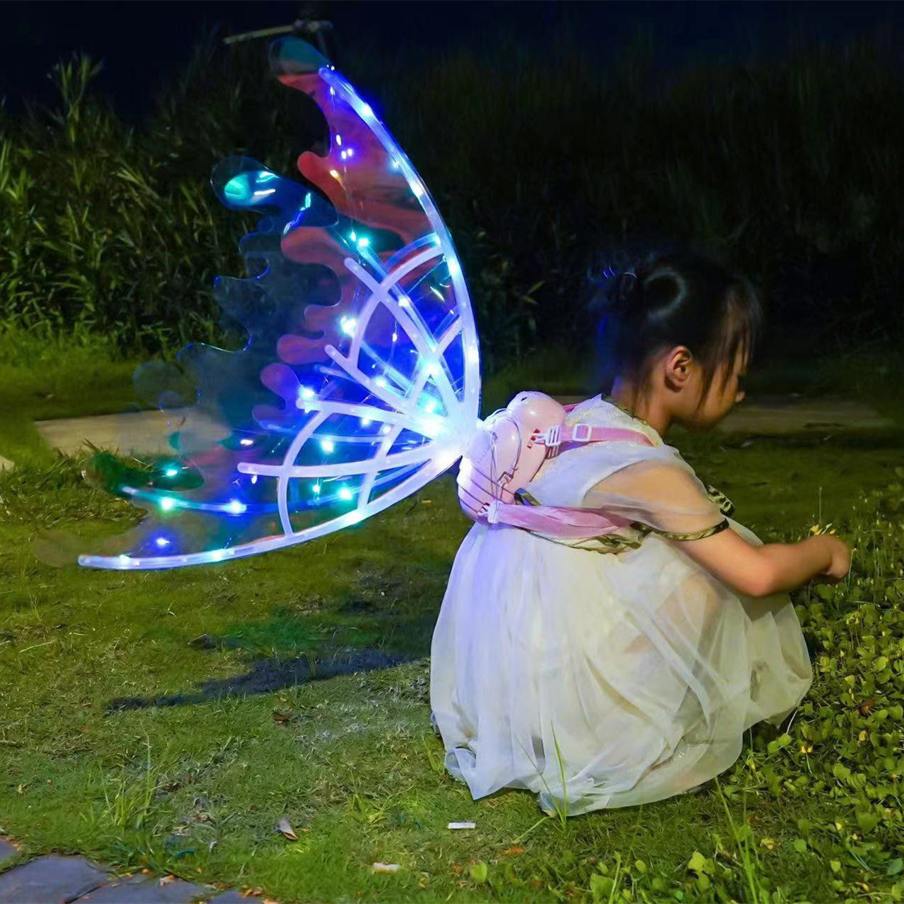 Girls Electrical Butterfly Wings With Glowing Lights Fairytale Wings for Birthdays or Halloween