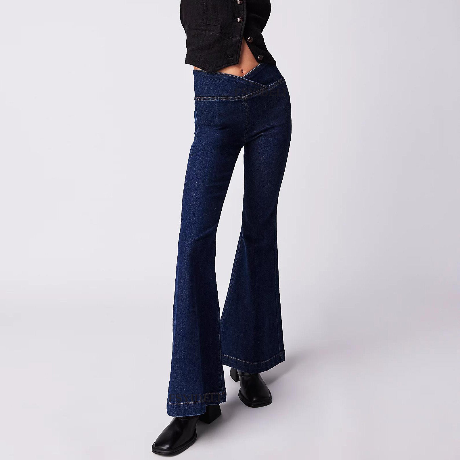 Women's Slim-fit Stretch Denim Flared Pants