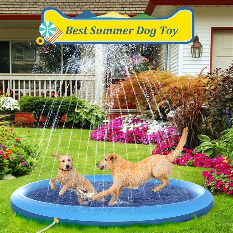 Non-Slip Splash Pad For Kids And Pet Dog Pool Summer Outdoor Water Toys Fun Backyard Fountain Play Mat