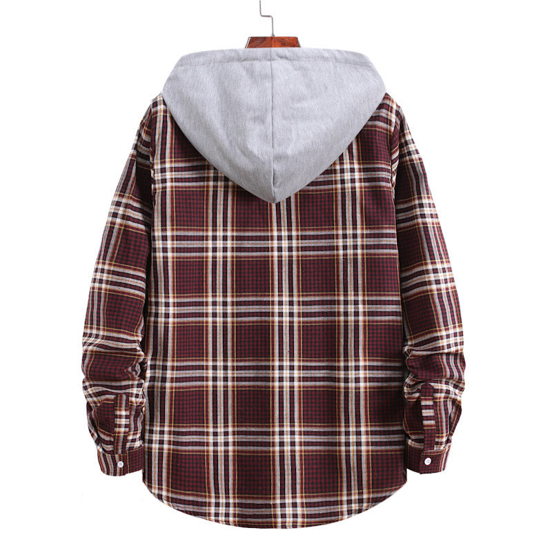 New Men's Long-sleeved Plaid Shirt