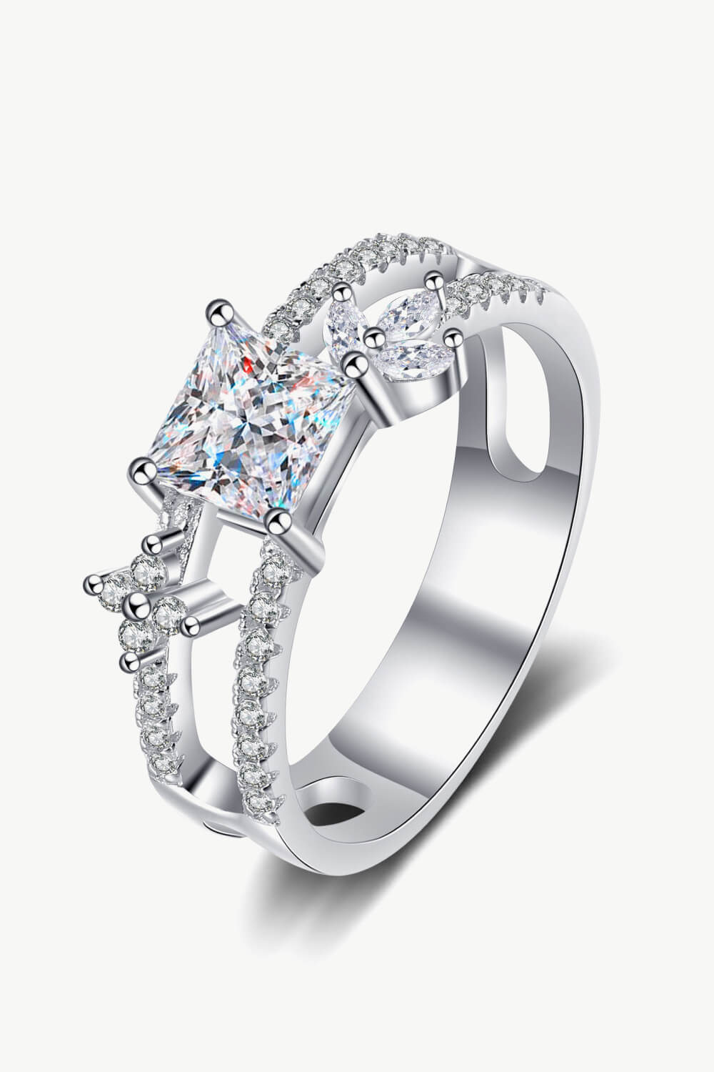 Moissanite Double Layered Ring