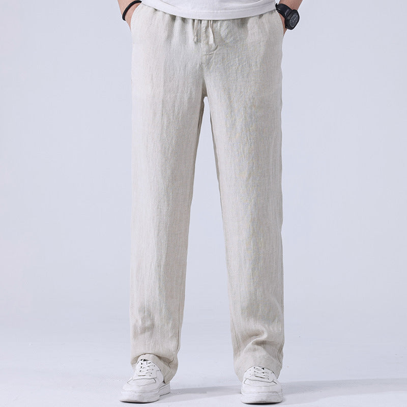 Men's Straight Wide Casual Loose Sports Elastic Trousers