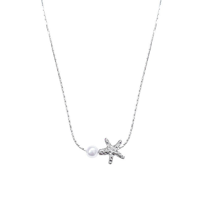 Niche Starfish Pearl Necklace For Women Simple