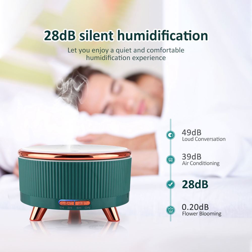 Ultrasonic Aroma Diffuser Wood Grain Home Mini 500ml Humidifier Desktop Large Capacity Essential Oil Diffuser