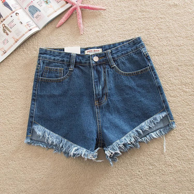 Summer Front Short Back Long High Waist Denim Shorts