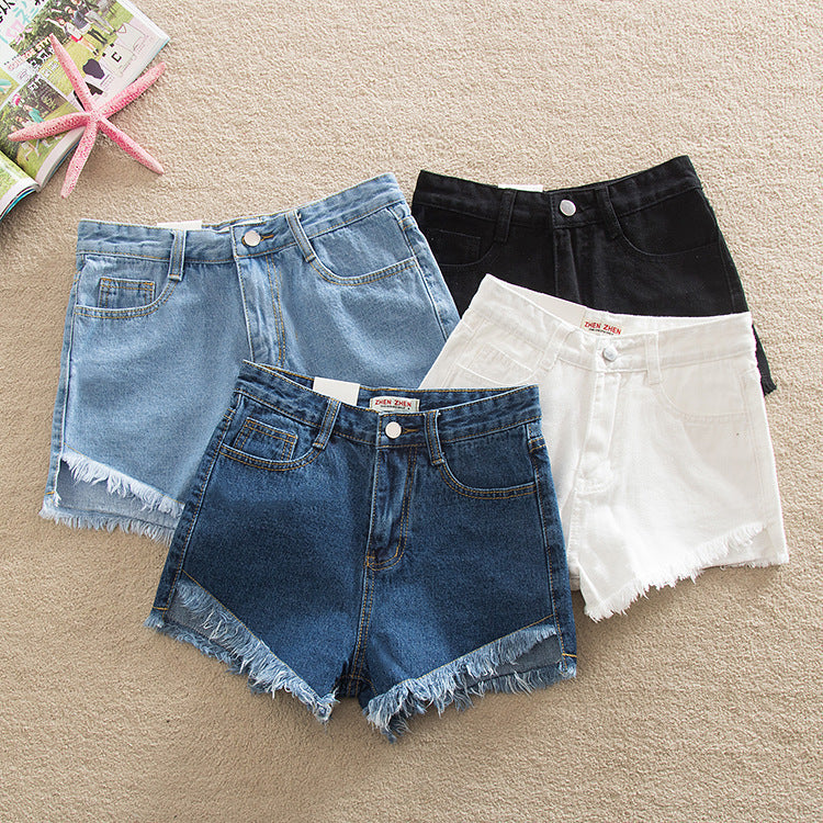 Summer Front Short Back Long High Waist Denim Shorts