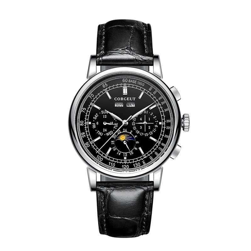 Explosive Waterproof Moon Phase Calendar Automatic Mechanical Men's Business Casual Watch