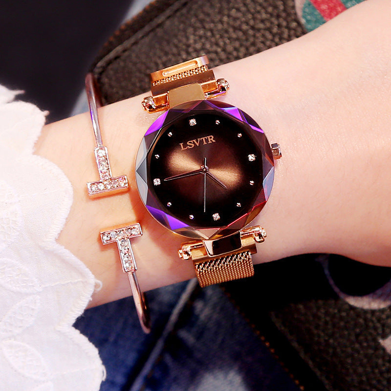 Women's Starry Quartz Lazy Magnet Strap Iron-absorbing Watch